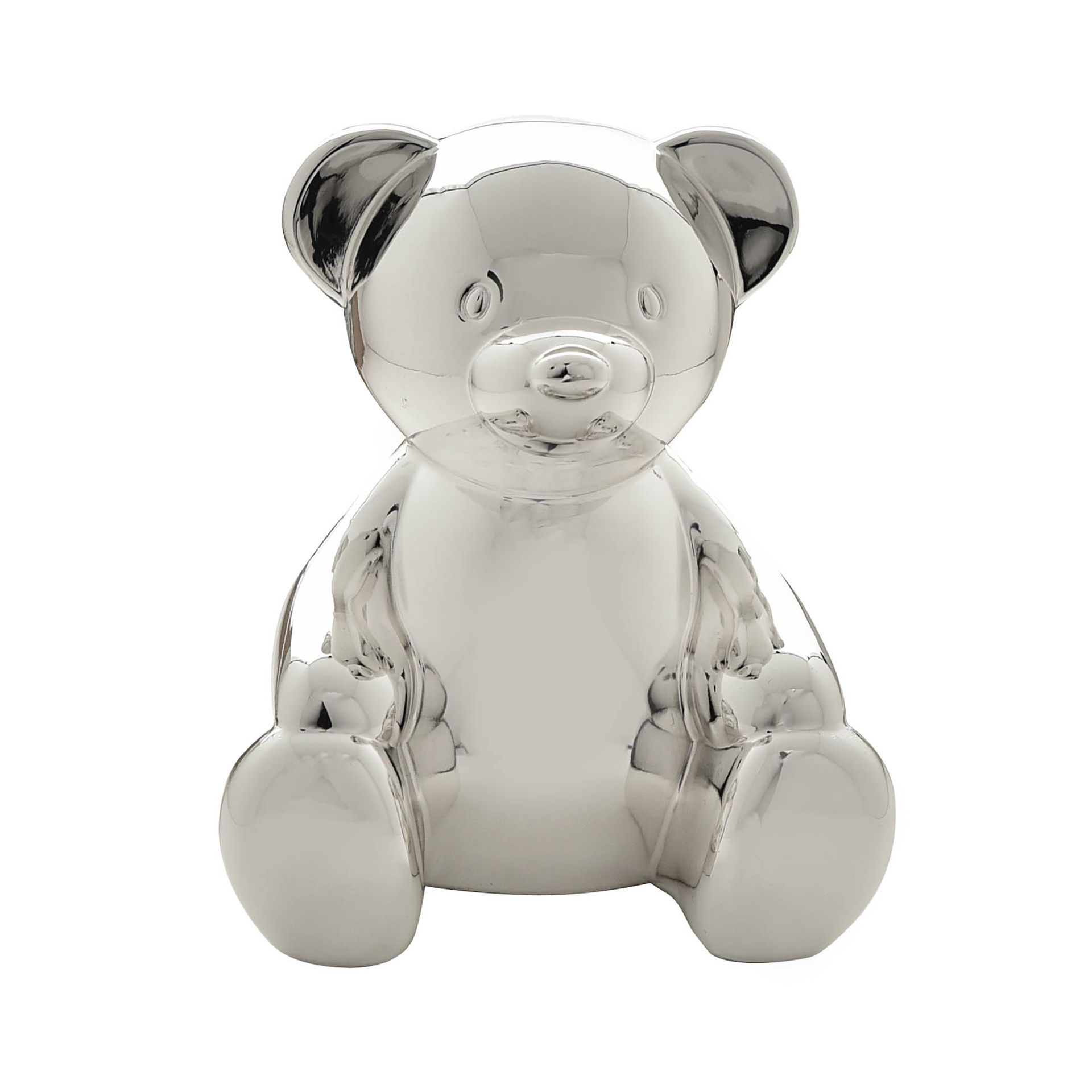 Bambino Silver Plated Teddy Bear Money Box | Widdop and Co.