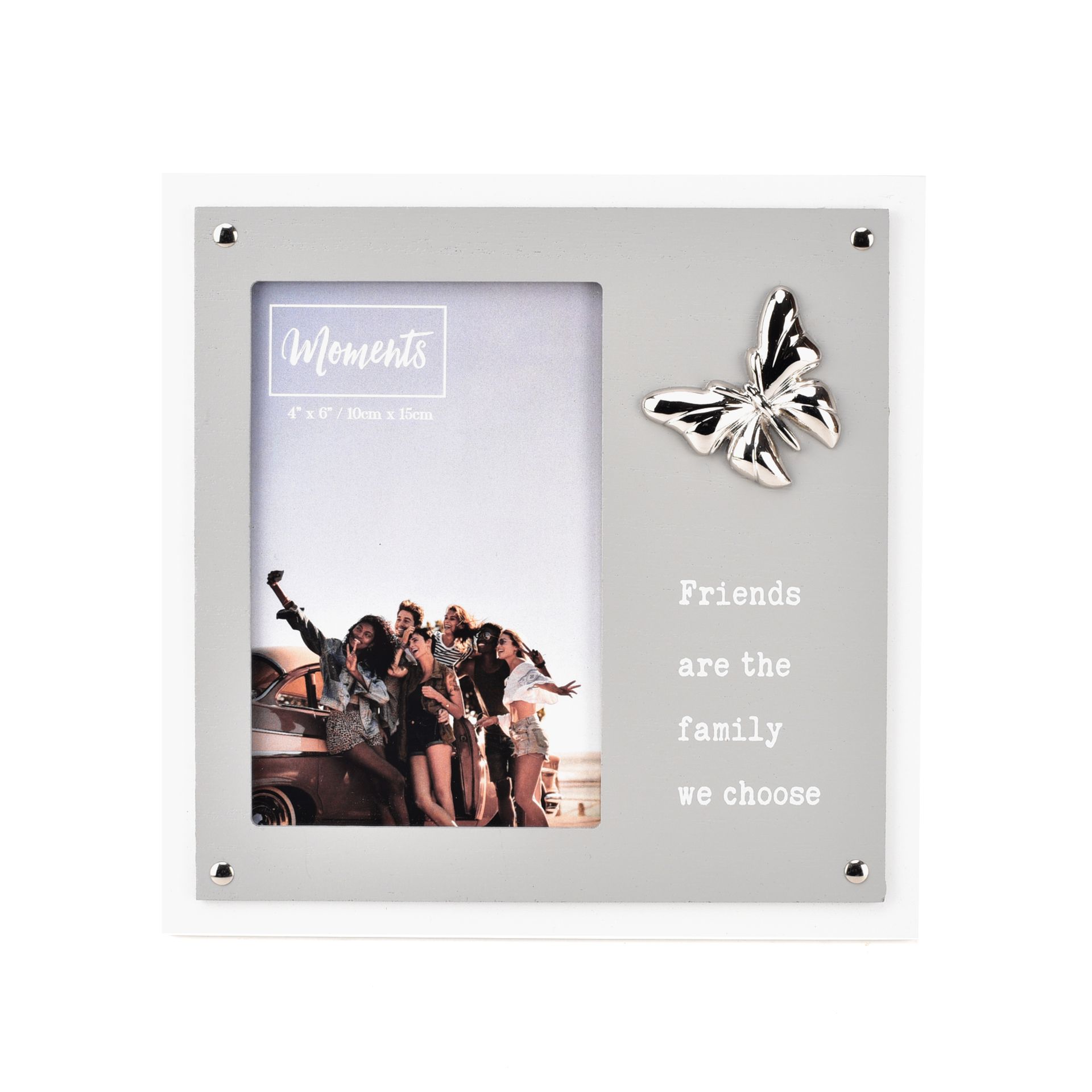 Melady Photo Frame 4x6 cm Silver colored Metal Butterfly