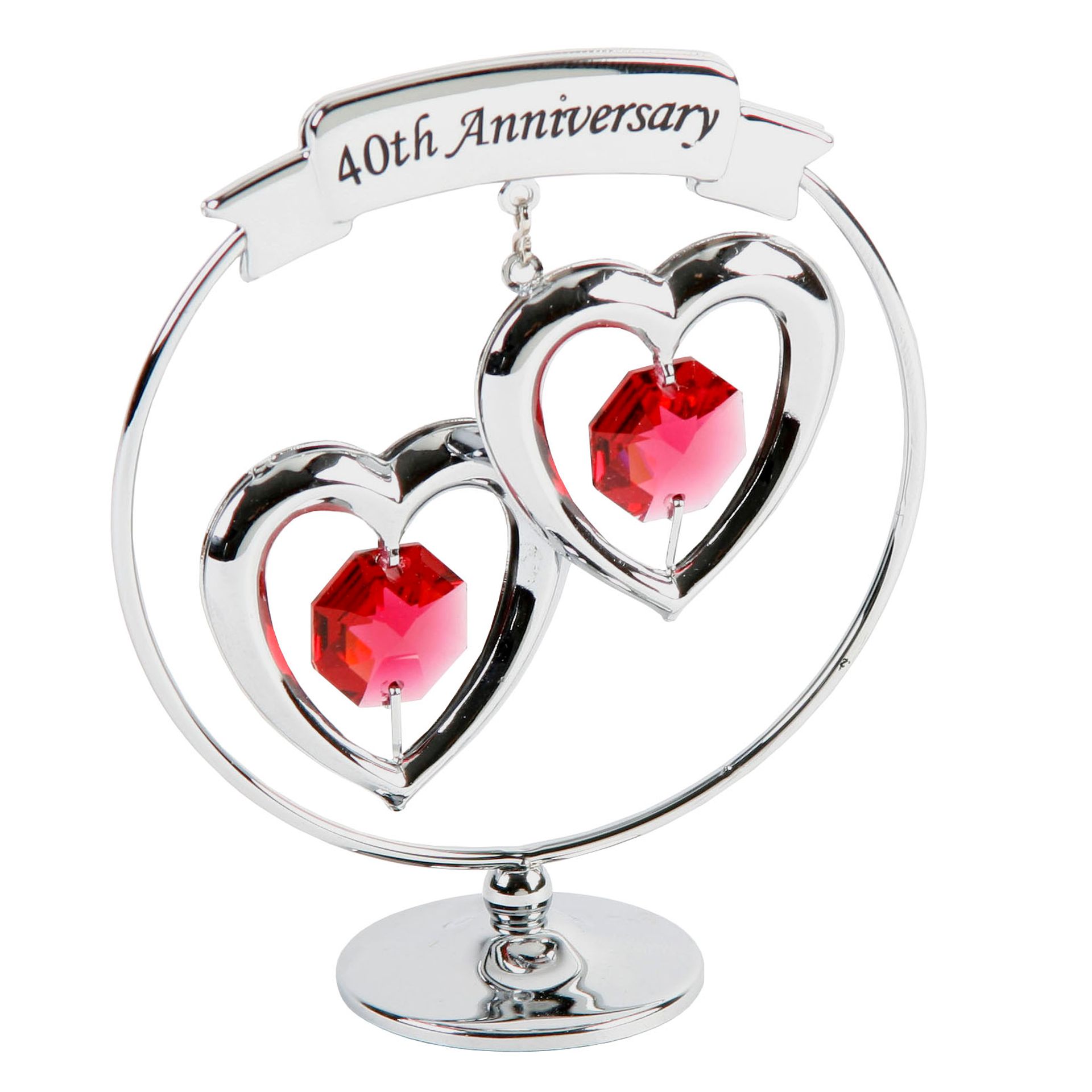 Crystocraft Chrome Plated Circle 2 Hearts - 40th Anniversary | Widdop ...