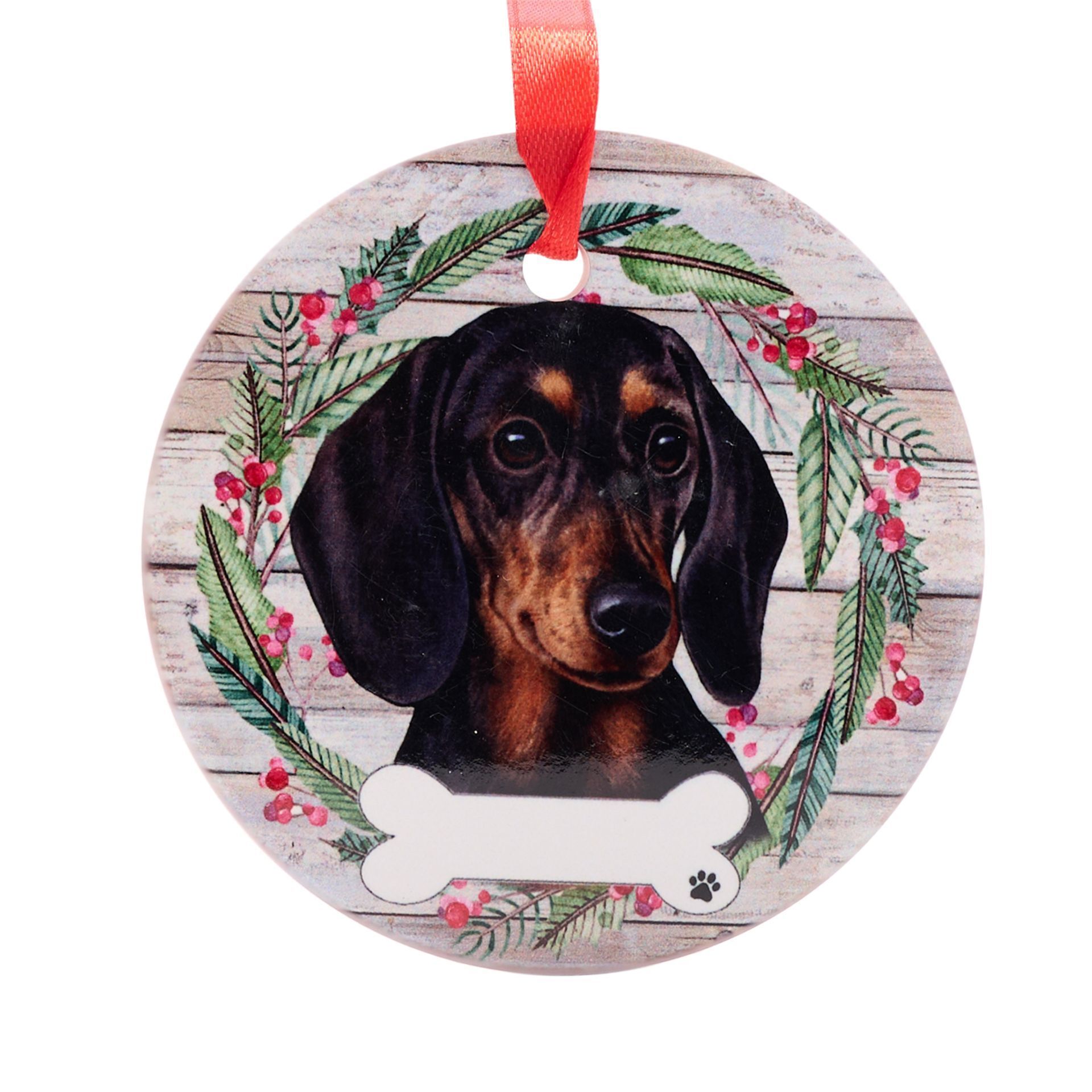 E&S Imports Red Dachshund Ornament - E&S Pets - DIY Personalizable - Dog  Gifts - Ceramic Round Ornament Glazed Finish - X-mas Decoration - Christmas